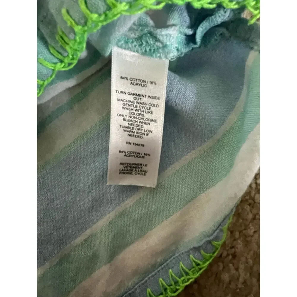 Vineyard Vines Girls Light Blue, Mint & White Striped Swim Coverup